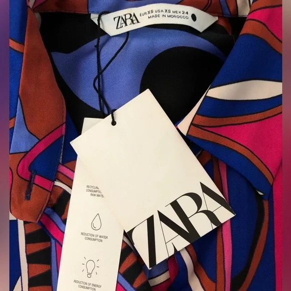 Zara Top Pucci Style Printed Blouse Size XS • BLOGGER FAVORITE •NEW WITH TAGS • - Picture 14 of 16